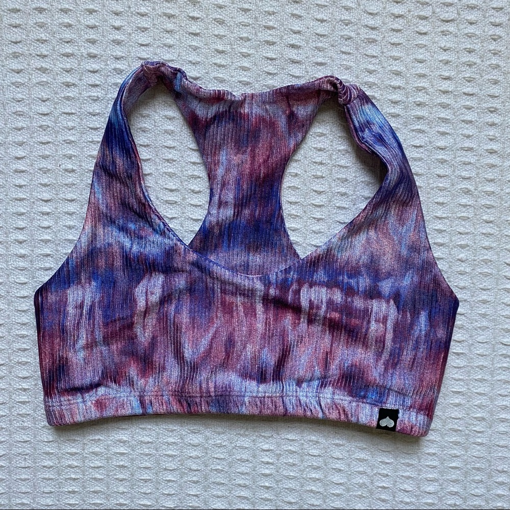 Booty by Brabants sports bra size medium pink purple print